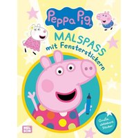 CARLSEN 512498 Peppa Wutz Mitmachbuch: Malspaß mit Fensterstickern von Carlsen