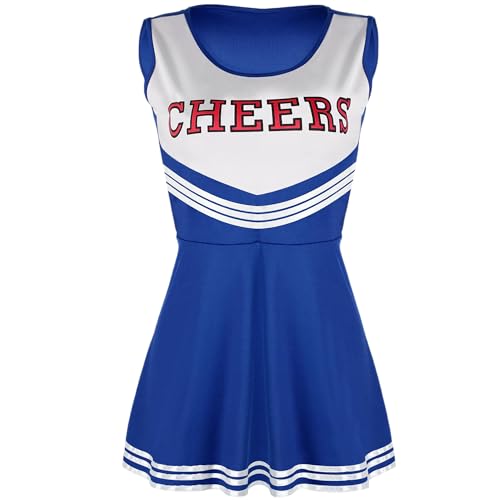 Carnavalife Cheerleader-Kostüm für Damen und Herren, Halloween, Karneval, amerikanischer Stil, Unisex für Erwachsene, Großer Größenbereich, Hochwertige Polyester-Materialien, Pull-On-Verschluss von Carnavalife