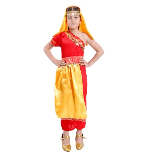 Carnavalife Hindu Kostüm für Mädchen, Bollywood-Kostüm, indisches Kostüm für Mädchen, Karneval, Halloween, mit Pailletten (3–4, Hindu-Mädchen) von Carnavalife