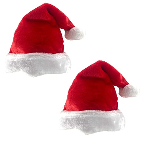 Carnavalife Packung mit 2 Weihnachtsmannmützen, Plüsch, mit Pompon, verdickt, warm, weich, Unisex für Erwachsene (Packung 2 für Kinder) von Carnavalife