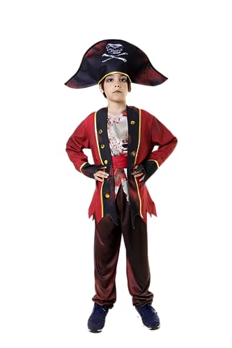 Carnavalife Piratenkostüm Zombie-Kostüm für Kinder, 3-12 Jahre, für Halloween und Karneval, Piratenkostüm für Kinder, Piratenkostüm für Kinder (7-9 Jahre) von Carnavalife