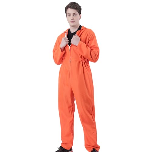 Carnavalife: Orangefarbener Sträflings Overall, Unisex-Erwachsene Kostüm, Gefängnis-Kostüm, Größe XL von Carnavalife