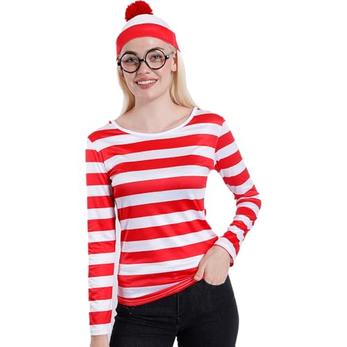 Carnavalife Wally Kostüm mit Brille und Mütze, wo dieses Kostüm für Herren und Damen Uni Karneval Halloween Venezianerin Gondola (L/XL, Damen) von Carnavalife