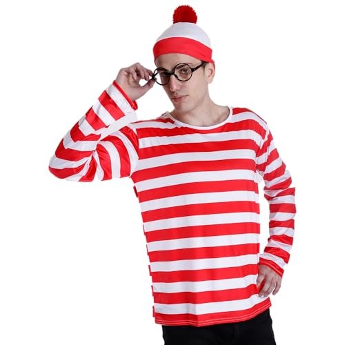 Carnavalife Wally Kostüm mit Brille und Mütze, wo dieses Kostüm für Herren und Damen Uni Karneval Halloween Venezianische Gondola (L/XL, Herren) von Carnavalife