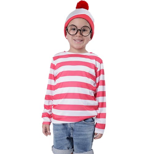 Carnavalife Wally-Kostüm mit Brille und Mütze, wo dieses Kostüm für Jungen und Mädchen Uni Karneval Halloween Venezianische Gondola (10-12) von Carnavalife