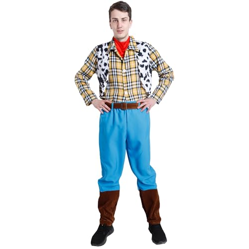 Carnavalife Woody-Kostüm für Erwachsene, Cowboy-Kostüm für Herren, ohne Hut, Kostüm für Karneval, Halloween, Party, Cosplay, Cowgirl-Kostüm (L, Herren ohne Hut) von Carnavalife