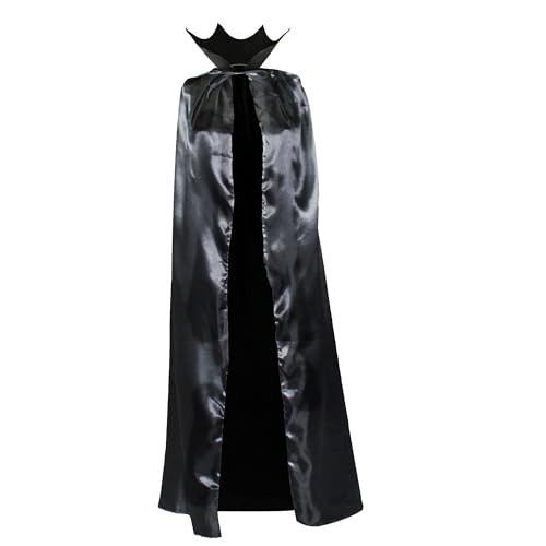 Malefica Kostüm für Erwachsene, für Damen, Halloween, Karneval, schwarz verdorbener Umhang, verdorbender Horn, schwarzer böser Stock, für böse Königin Teufel von Carnavalife