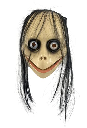 Momo Maske für Erwachsene, Momo-Maske, Horror mit langen Haaren, Halloween-Maske für Momo, Teufel und Jocker, Einheitsgröße von Carnavalife