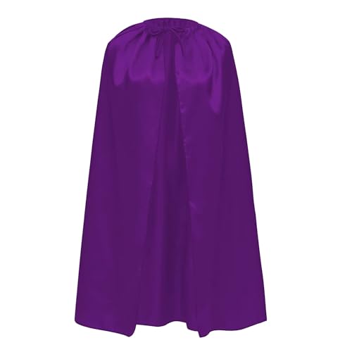 Superhelden-Umhang für Jugendliche und Erwachsene, Herren, Damen, Satin-Umhang mit Glanz, Superman-Umhang, Batman Flash (M/140 cm, Satinschicht, violett) von Carnavalife