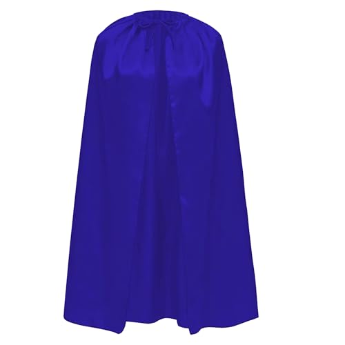 Superhelden-Umhang für Jugendliche und Erwachsene, Herren, Damen, Satin-Umhang mit Glanz, Superman-Umhang, Batman-Umhang (M/140 cm, Satinschicht, blau) von Carnavalife