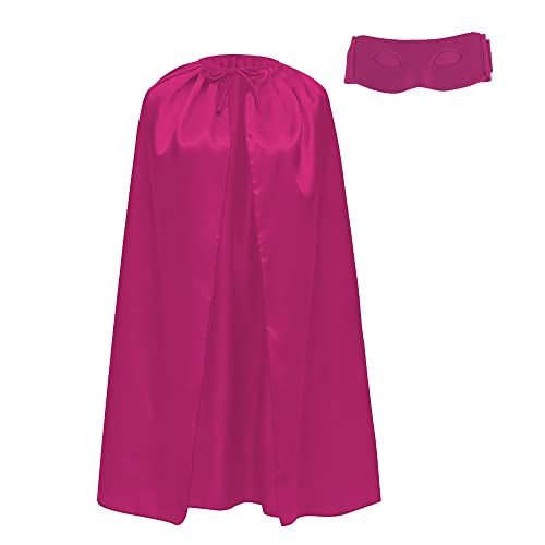 Superhelden-Umhang und Maske für Erwachsene, Superhelden-Schichten, 140 cm lang, für Superman-Kostüm, Karneval, 2-teiliges Set (FUCSIA) von Carnavalife