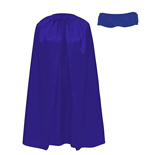 Superhelden-Umhang und Maske für Erwachsene, Superhelden-Umhang, 140 cm lang, für Superman-Kostüm, Karneval, 2-teiliges Set (blau) von Carnavalife