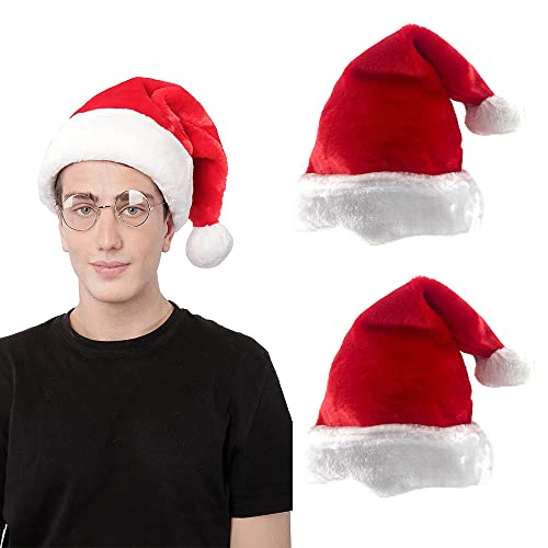 Weihnachtsmann-Weihnachtsmütze, Weihnachtsmann, weicher Plüsch, verdickt, warm, rote Weihnachtsmütze, für Silvester, Erwachsene, Unisex (FYQ-215, Erwachsene) von Carnavalife