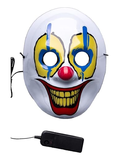 Carnival Toys 140 MASCHERA Clown DECORAZIONI LUMINOSE (Batterie ESCLUSE) IN Busta Con CAVALLOTTO, Multicolor von Carnival Toys