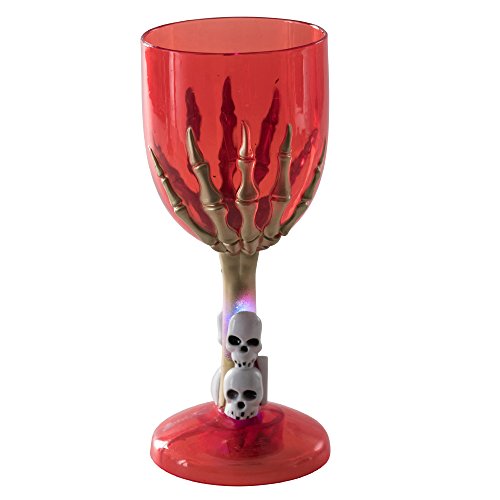 Carnival Toys 9062 Halloween Glas Rot mit Licht, 18 cm, one Size von Carnival Toys