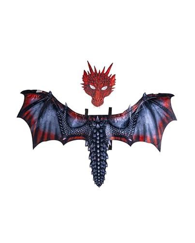 Set Drago Rosso Bimbo IN Tessuto (ALI H.cm.60X96 CA. E MASCHERA) IN Busta Con CAVALLOTTO von Carnival Toys