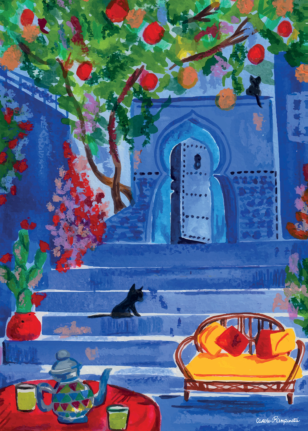 Carole Rampinetta Chefchaouen 500 Teile Puzzle Rampinetta-Chefchaouen von Carole Rampinetta