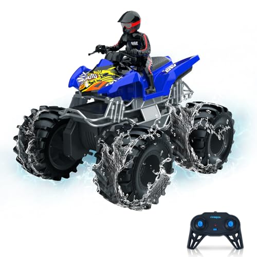 Carox Amphibienfahrzeug Ferngesteuertes Auto, 2.4 Ghz 1500mah RC Auto, Wasserdicht Monstertruck Auto Car Pool Strand Spielzeug für Kinder ab 6 Jahre OX21BLU Carox Amphibienfahrzeug Ferngesteuertes Auto, 2.4 Ghz 1500mah RC Auto, Wasserdicht Monstertruck Auto Car Pool Strand Spielzeug für Kinder ab 6 Jahre OX21BLU von Carox
