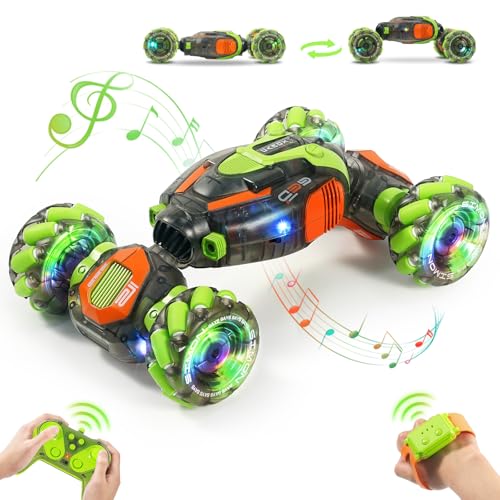 Carox Ferngesteuertes Auto, 4WD 2.4Ghz 360° Flip RC Auto mit Licht und Musik,RC Car Spielzeug für Kinder ab 6 7 8 9 10 12 Jahre von Carox