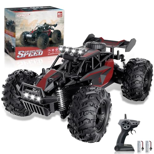 Carox Ferngesteuertes Auto,2.4 GHz 25 km/h RC Auto,1:18 Off Road Monstertruck mit Scheinwerfer und Fahrgestellbeleuchtung Crawler Truck Spielzeug von Carox