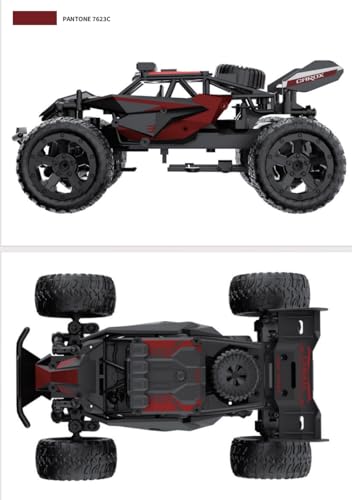 Carox Ferngesteuertes Auto Offroad mit 2-Akku 22KM/H 2,4 GHZ Funkfernsteuerung Rot von Carox