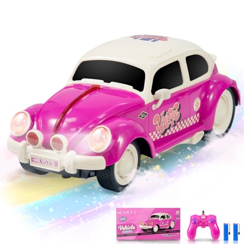 Carox Ferngesteuertes Auto Rosa, 1:16 4WD 2.4GHz RC Auto mit LED, Monster Trucks für Mädchen ab 6 Jahren von Carox