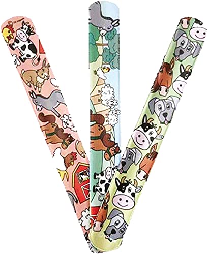 12x Klatscharmband * BAUERNHOF * | Schnapparmband Farm Tiere | Kuh Schwein Esel Pferd Wristband Armband Mitgebsel Kindergeburtstag von Carpeta