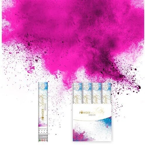2X Powder Shooter * Gender Reveal * zur Geschlechtsverkündung | 3m Effekthöhe, 30cm Party Popper mit blauen oder pinken Holi Pulver | Shooter Kanone Pulverkanone, Farbe: Rosa 2X Powder Shooter * Gender Reveal * zur Geschlechtsverkündung | 3m Effekthöhe, 30cm Party Popper mit blauen oder pinken Holi Pulver | Shooter Kanone Pulverkanone, Farbe: Rosa von Carpeta