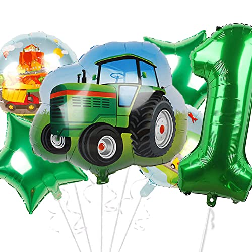 Ballon Set * BAUERNHOF * als Deko für Kindergeburtstag und Trecker Mottoparty | mit Zahlen von 1 bis 9 | Farm Tiere Geburtstag Party Kinder Ballondeko Partydeko, Edition: 1. Geburtstag von Carpeta