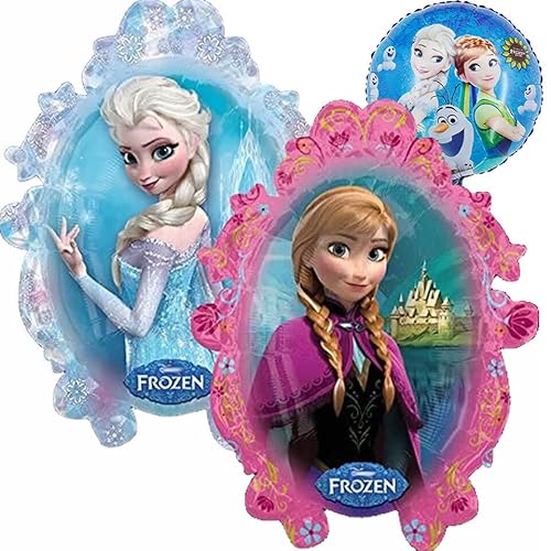 Ballon Set * FROZEN * als Deko für Kindergeburtstag und Mottoparty | mit Zahlen von 1 bis 9 | Anna Elsa Eiskönigin Geburtstag Party Partydeko, Edition: Ohne Geburtstagszahl von Carpeta