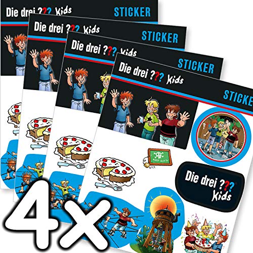 32-teiliges Sticker-Set * DIE DREI ??? KIDS * für Kindergeburtstag und Mottoparty | Kinder Aufkleber Detektive Party Set von Carpeta