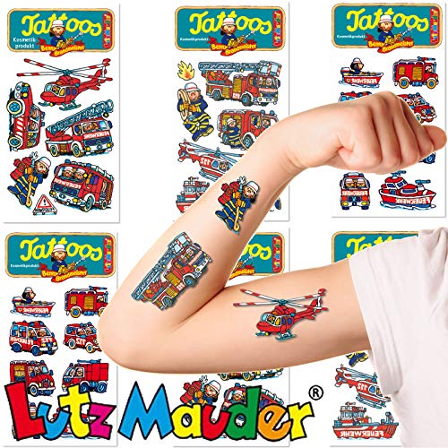 Carpeta 42x Tattoos * FEUERWEHRMANN + Feuerwehr Fahrzeuge * als Mitgebsel zum Kindergeburtstag | Kinder Tattoo Kindertattoo Geburtstag Mitgebsel Geschenk von Carpeta