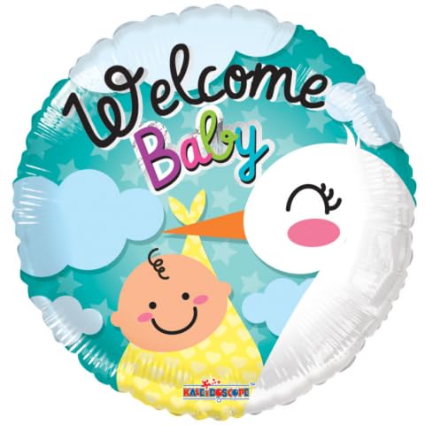 Folienballon * WELCOME BABY * als Deko für Babyparty oder zur Geburt | 46cm groß | Partydeko Luftballon Ballon Folienballon von Carpeta