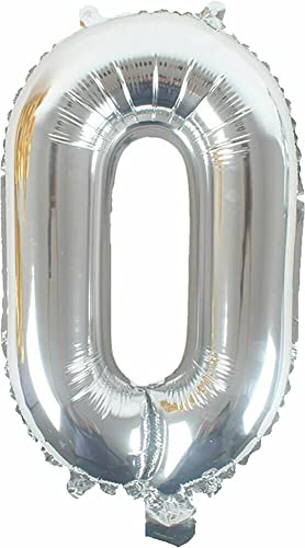 Folienballon Silber Zahl 0 bis 9 als Deko für Geburtstag und Party | 72cm groß | Silberne Hochzeit Zahlen Ballondeko Kindergeburtstag Partydeko Kinder, Edition: 0. Geburtstag von Carpeta