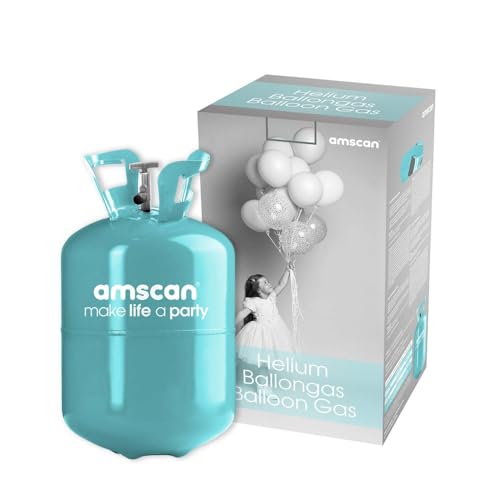 Helium Ballongas für 30 Ballons | Heliumflasche Set mit Knickventil für Luftballons + Folienballons | Geburtstag Party Hochzeit Flasche von Carpeta