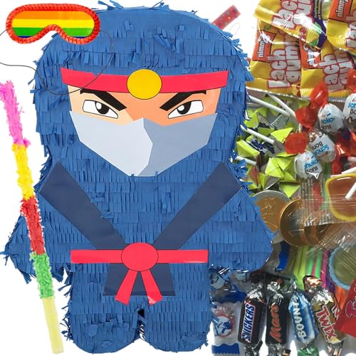 Pinata * NINJA + STOCK + BRILLE + SÜSSIGKEITEN * als Spiel und Deko für Kindergeburtstag und Mottoparty | Größe: 45x34x10cm | Kompatibel zum Ninjago Geburtstag | Pinatas Kinder Party Pinata * NINJA + STOCK + BRILLE + SÜSSIGKEITEN * als Spiel und Deko für Kindergeburtstag und Mottoparty | Größe: 45x34x10cm | Kompatibel zum Ninjago Geburtstag | Pinatas Kinder Party von Carpeta