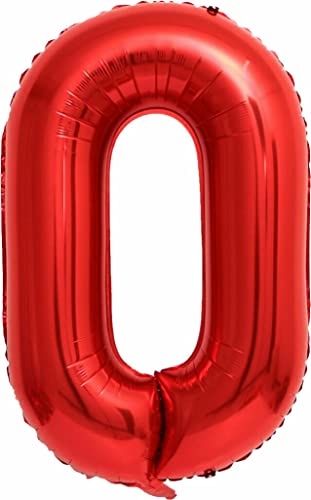 Rote Folienballons Zahl 0 bis 9 als Deko für Geburtstag und Party | 80cm groß | Kinder Zahlen Kindergeburtstag Partydeko Rot Red Liebe Folienballon Ballon Luftballon, Edition: 0. Geburtstag von Carpeta