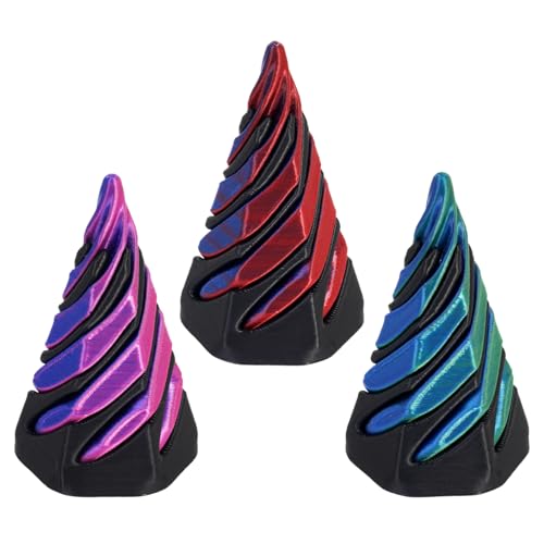 3 Stück Spirale Spielzeug,5.5*3.7CM Kegelförmige Durchgangsskulptur,Pyramid 3D Printed Spiral Cone Toy,Helle Farben,Langlebig,Geeignet zum Stressabbau,Als Schreibtischdekoration 3 Stück Spirale Spielzeug,5.5*3.7CM Kegelförmige Durchgangsskulptur,Pyramid 3D Printed Spiral Cone Toy,Helle Farben,Langlebig,Geeignet zum Stressabbau,Als Schreibtischdekoration von Carreneu
