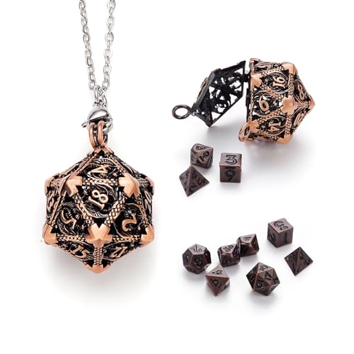 7Pcs DND Würfel Set DND Dice Set Dungeons and Dragons Würfel Dice Set MTG RPG D&D D20, D12, D10, D%, D8, D6, D4 WüRfelset DND Polyedrische Würfel Set DND Zubehör Geschenk von Carreneu