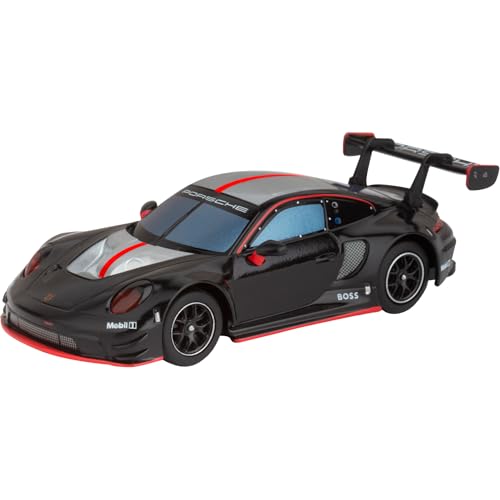 Carrera Hybrid, Porsche 911 GT3 R Black Devil, Maßstab 1:50, Front- und Rücklichter, Bis zu 30 Minuten Rennaction, USB-C-Aufladung in 20 Minuten, Mobile App-Steuerung für maximales Fahrvergnügen von Carrera Hybrid