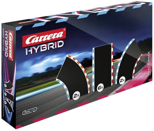 Carrera Hybrid I Track Pack 1 I Streckenerweiterung mit 10 Teilen I 417 cm Länge I 2 rechte und 2 linke Kurven I 6 gerade Streckenteile I Perfekt für spannende Streckenführungen von Carrera Hybrid