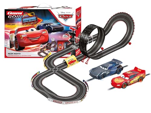 Carrera - 20062477 - Carrera GO!!! Disney Pixar Cars - Neon Nights Rennbahn-Set I Rennbahnen und lizensierte Slotcars | bis zu 2 Spieler | Für Jungs und Mädchen ab 6 Jahren & Erwachsene von Carrera