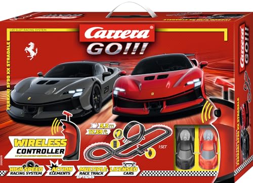 Carrera - 20062578 - Carrera GO!!! Ferrari Supercar Power (Wireless) Rennbahn-Set I Rennbahn mit lizensierten Slotcars | bis zu 2 Spieler | Für Kinder ab 6 Jahren & Erwachsene von Carrera