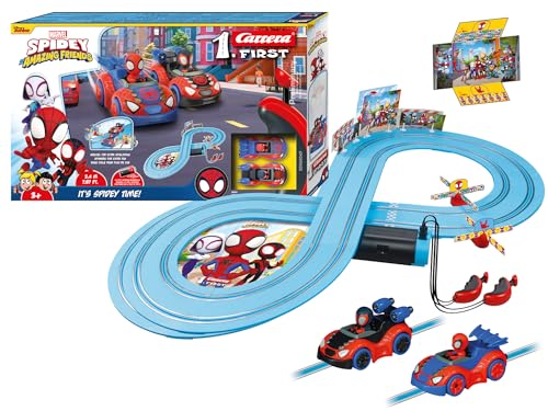 Carrera - 20063049 - Carrera First I Spidey Web Spinners Rennbahn-Set I Auto für Rennbahn | Rennbahnen und lizensierte Slotcars | bis zu 2 Spieler | Für Kinder ab 3 Jahren & Erwachsene von Carrera