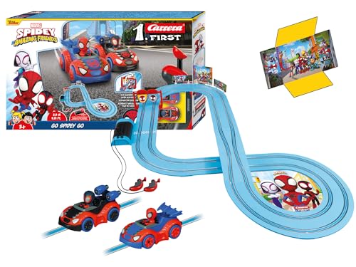 Carrera - 20063050 - Carrera First I Spidey Go Webs Go Rennbahn-Set I Auto für Rennbahn | Rennbahnen und lizensierte Slotcars | bis zu 2 Spieler | Für Kinder ab 3 Jahren & Erwachsene von Carrera