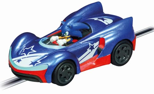 Carrera - 20064233 GO!!! Sonic Speed Star - Stars | Action-Rennbahn 1:43 | Originalgetreue Sonic-Fahrzeuge | Schienenelemente für Action | Handregler mit Turbo für mehr Geschwindigkeit von Carrera