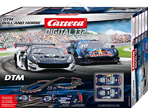 Carrera Digital 132 I DTM Bull and Horse Rennbahn-Set | Rennbahnen und lizensierte Slotcars | bis zu 6 Spieler | Für Kinder ab 8 Jahren & Erwachsene von Carrera