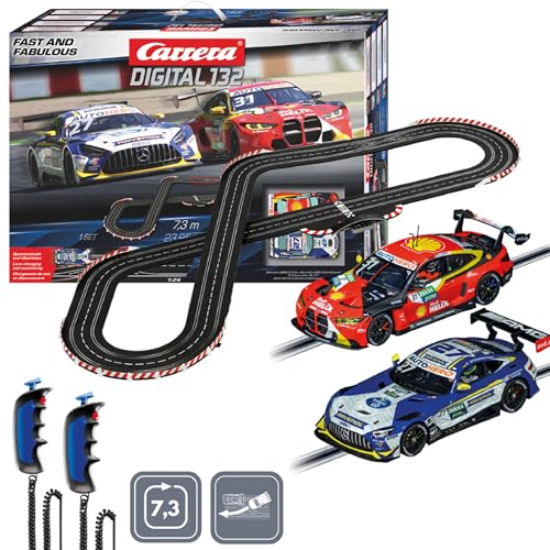 Carrera - 20030030 - DIGITAL 132 I Rennsport I Set I Enthält Mercedes AMG GT3 EVO & BMW M4 GT3 I Authentisches DI Rennvergnügen I Einfache Einrichtung & Lagerung I Maßstab 1:32 von Carrera