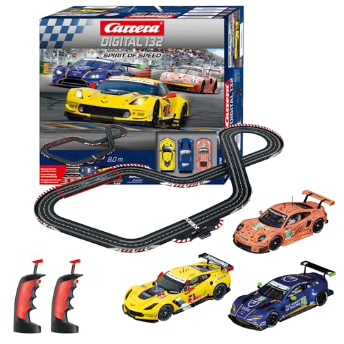 Carrera Digital 132 I Spirit of Speed Rennbahn-Set | Rennbahnen und lizensierte Slotcars | bis zu 6 Spieler | Für Jungs & Mädchen ab 8 Jahren & Erwachsene von Carrera