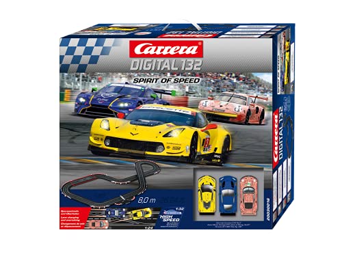 Carrera Digital 132 I Spirit of Speed Rennbahn-Set | Rennbahnen und lizensierte Slotcars | bis zu 6 Spieler | Für Jungs & Mädchen ab 8 Jahren & Erwachsene von Carrera